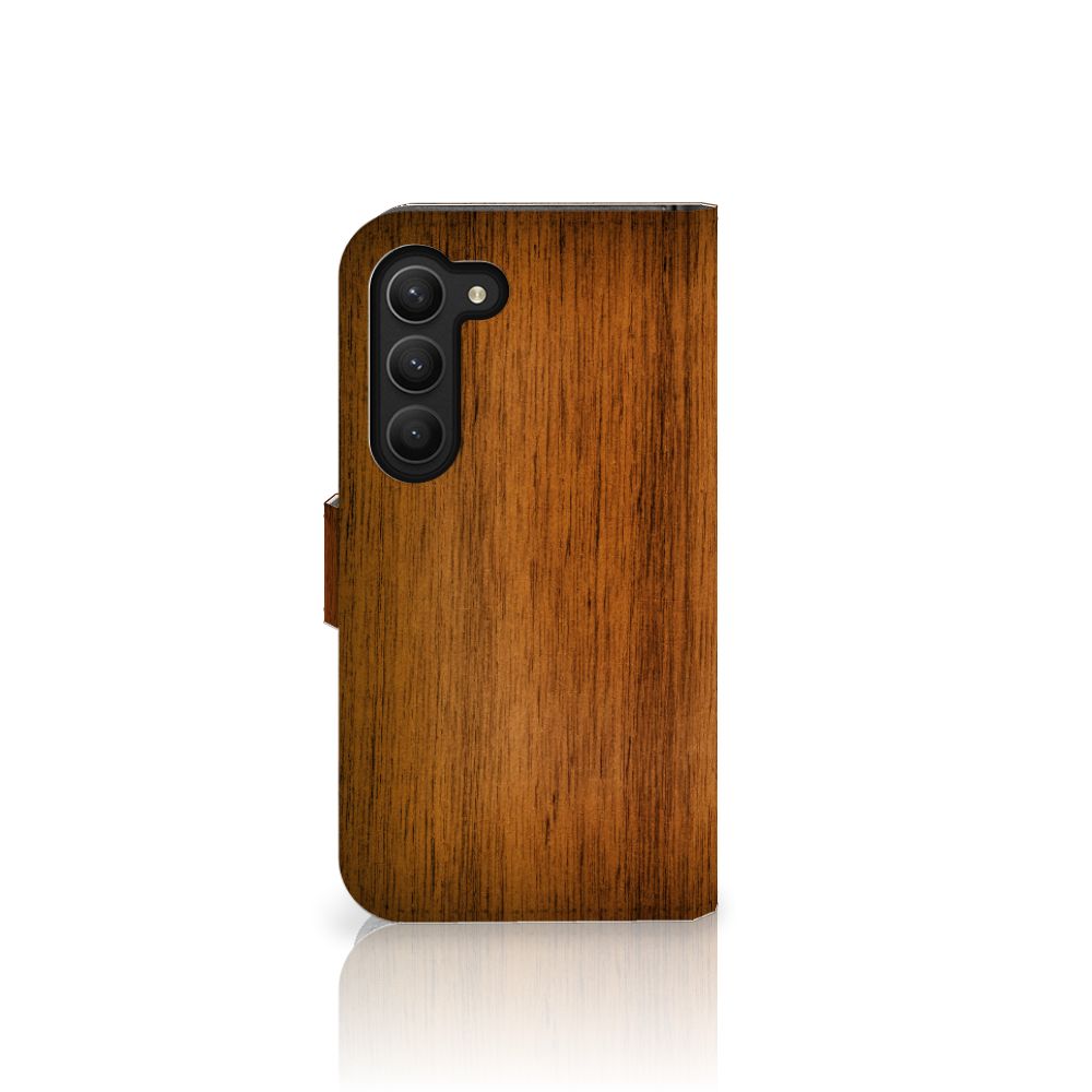 Samsung Galaxy S23 Book Style Case Donker Hout
