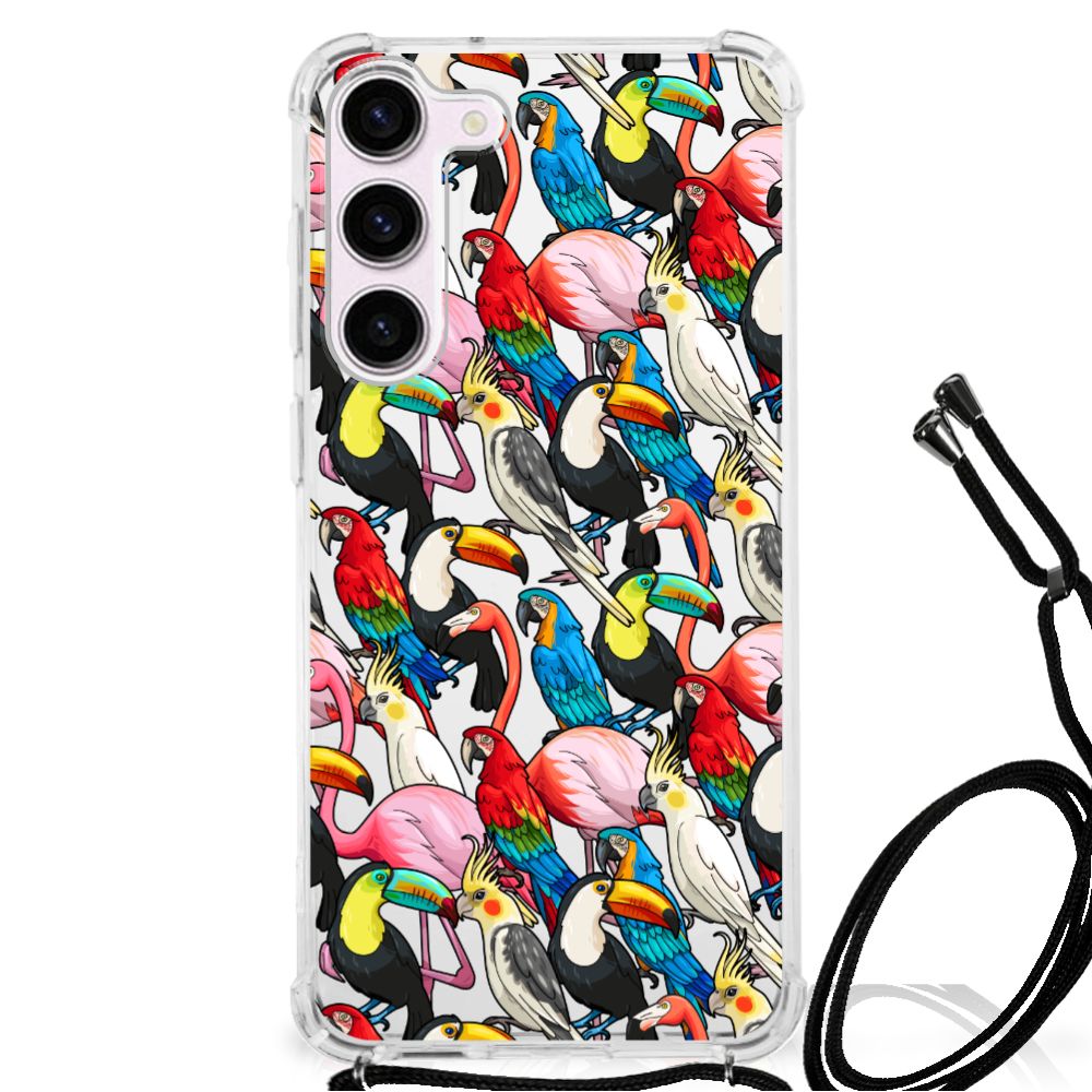 Samsung Galaxy S23 Case Anti-shock Birds telefoonhoesje design vogels voorkant