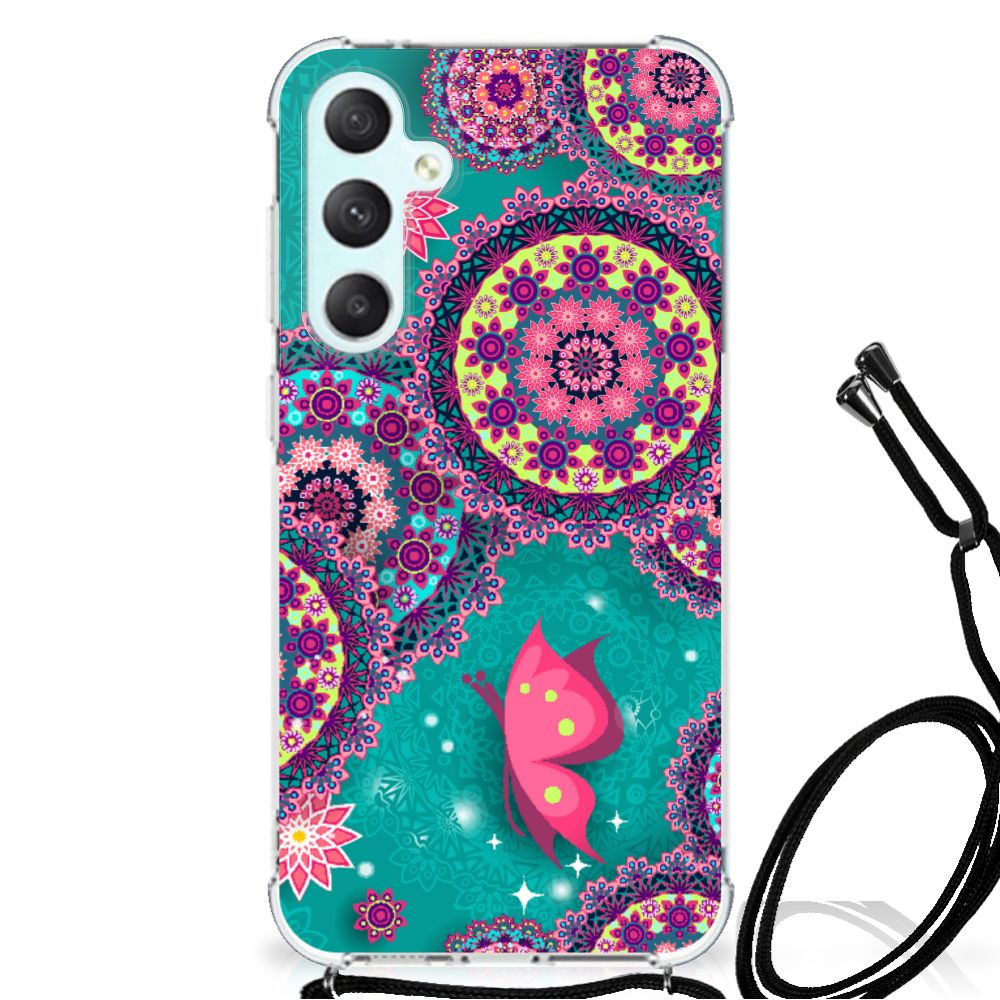 Samsung Galaxy S23 FE Back Cover Cirkels en Vlinders achterkant