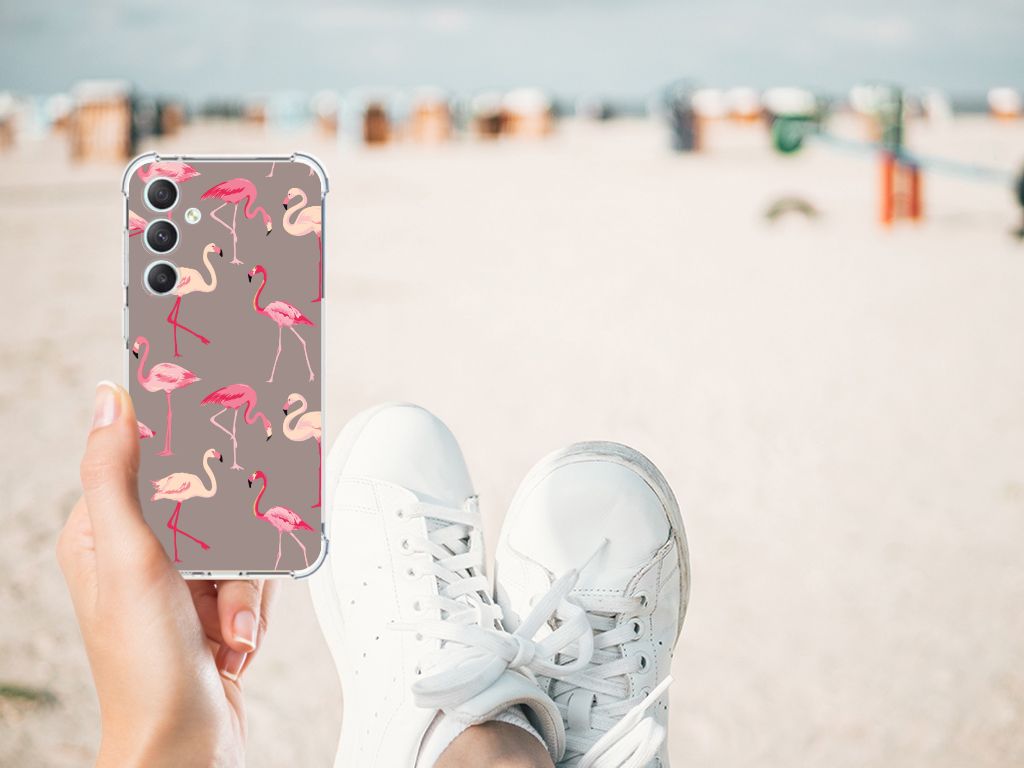 Samsung Galaxy S23 FE Case Anti-shock Flamingo flamingo design hand strand