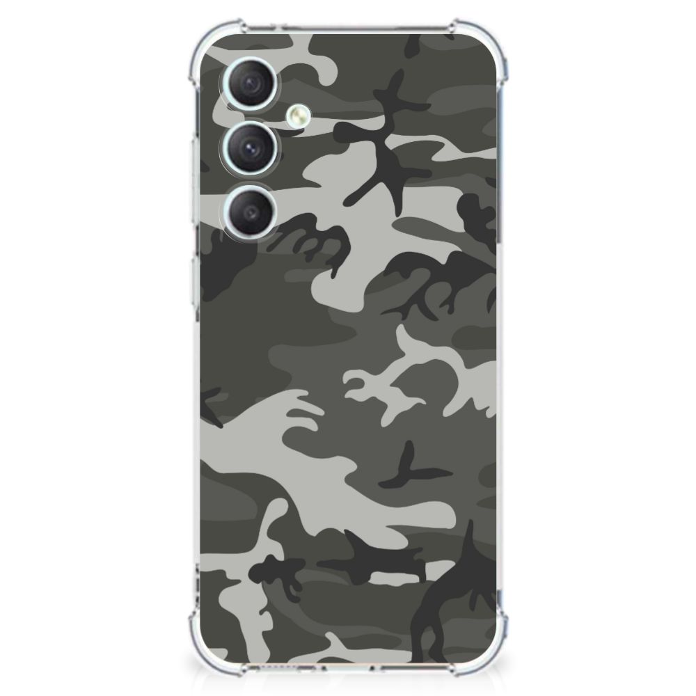Samsung Galaxy S23 FE Doorzichtige Silicone Hoesje Army Light camouflage design achterkant