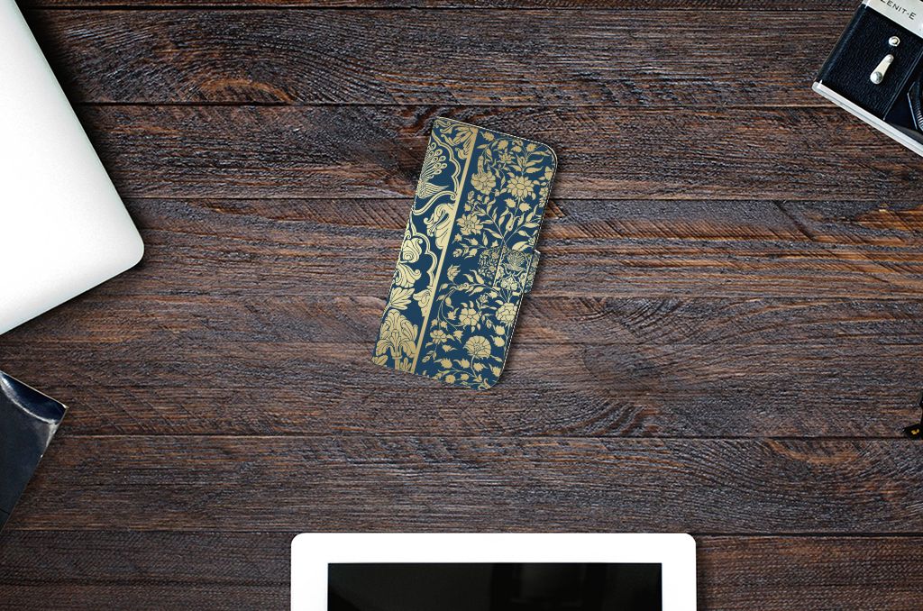 Samsung Galaxy S23 FE Hoesje Beige Flowers design beige bloemen aanzicht