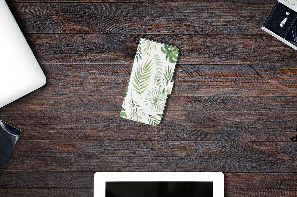 Samsung Galaxy S23 FE Hoesje Leaves telefoonhoesje bladeren bovenaanzicht