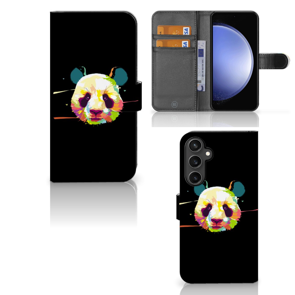 Samsung Galaxy S23 FE Leuk Hoesje Panda Color hoesje panda kleurrijk aanzicht