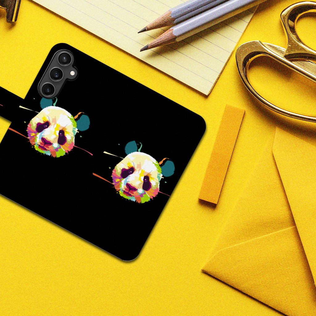 Samsung Galaxy S23 FE Leuk Hoesje Panda Color panda kleur ontwerp bovenaanzicht