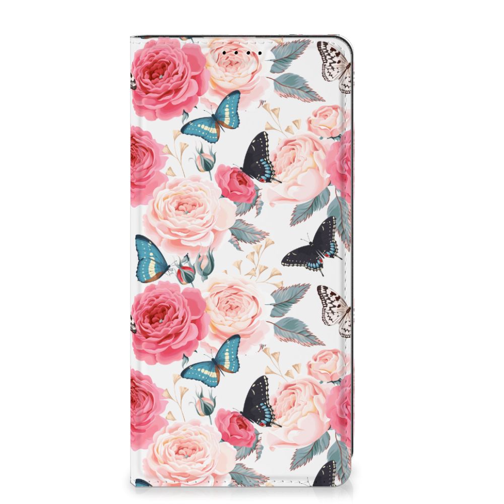 Samsung Galaxy S23 FE Smart Cover Butterfly Roses met stijlvol bloemen- en vlinderdesign voor gebruiksgemak en bescherming 🌹🦋