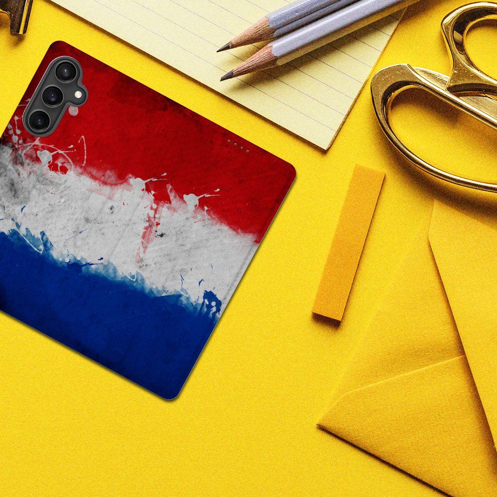 Samsung Galaxy S23 FE Standcase Nederland Nederlandse vlag design hoesje aanzicht