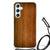 Samsung Galaxy S23 FE Stevig Telefoonhoesje Donker Hout achterkant