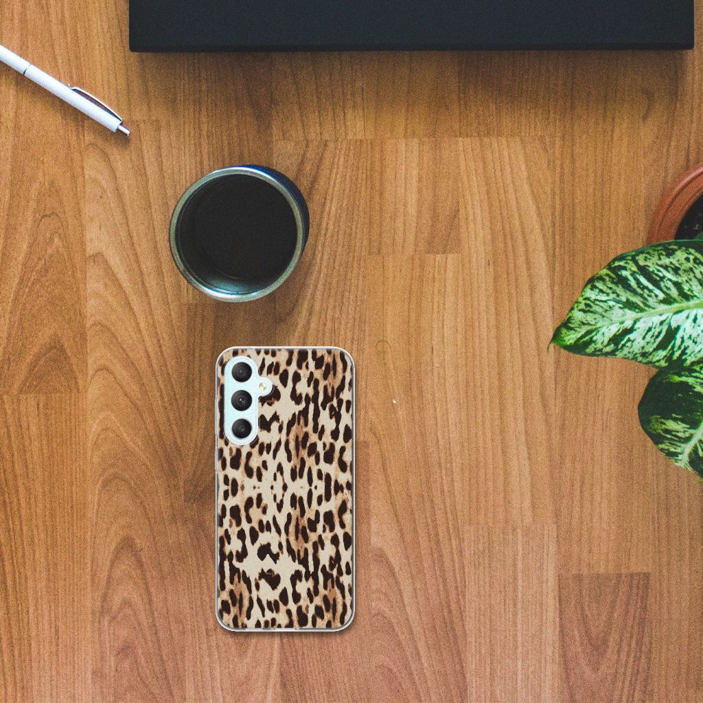 Samsung Galaxy S23 FE TPU Hoesje Leopard luipaardprint bovenaanzicht