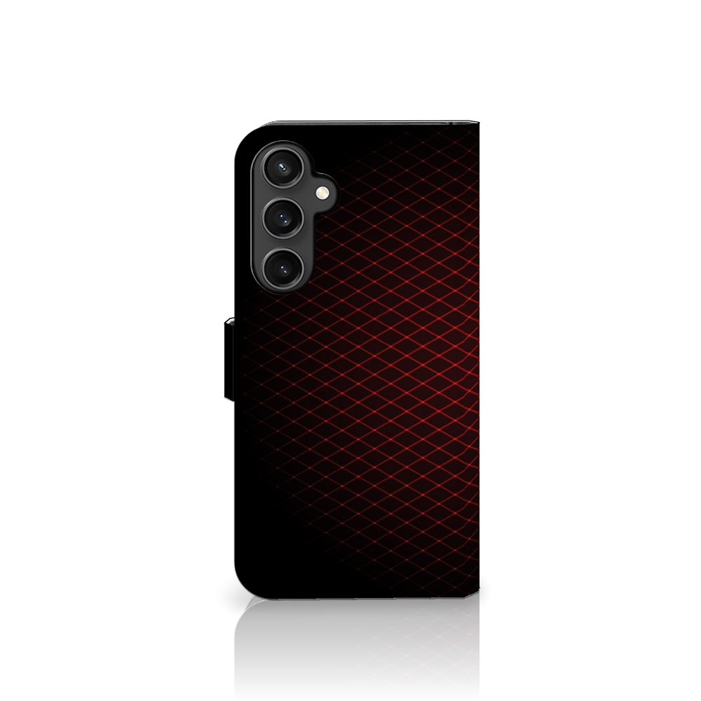 Samsung Galaxy S23 FE Telefoon Hoesje Geruit Rood met een minimalistisch en strak ontwerp.