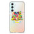 Samsung Galaxy S23 FE Telefoonhoesje met Naam Cat Color katten hoofd kleurrijk ontwerp voorkant