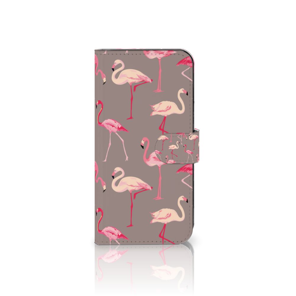 Samsung Galaxy S23 FE Telefoonhoesje met Pasjes Flamingo telefoonhoesje flamingo design voorkant