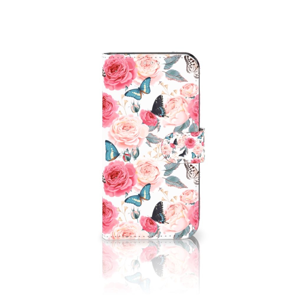 Samsung Galaxy S23 Hoesje Butterfly Roses boekhoesje rozen vlinders voorkant
