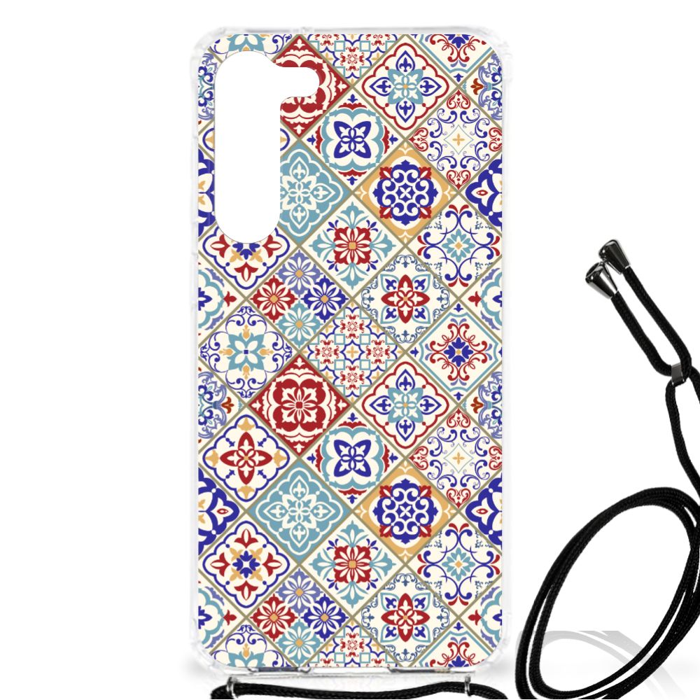 Samsung Galaxy S23 Plus Anti-Shock Hoesje Tiles Color design voorkant