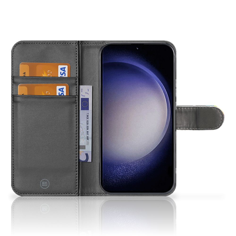 Samsung Galaxy S23 Plus Leuk Hoesje Panda Color boekhoesje panda kleur aanzicht