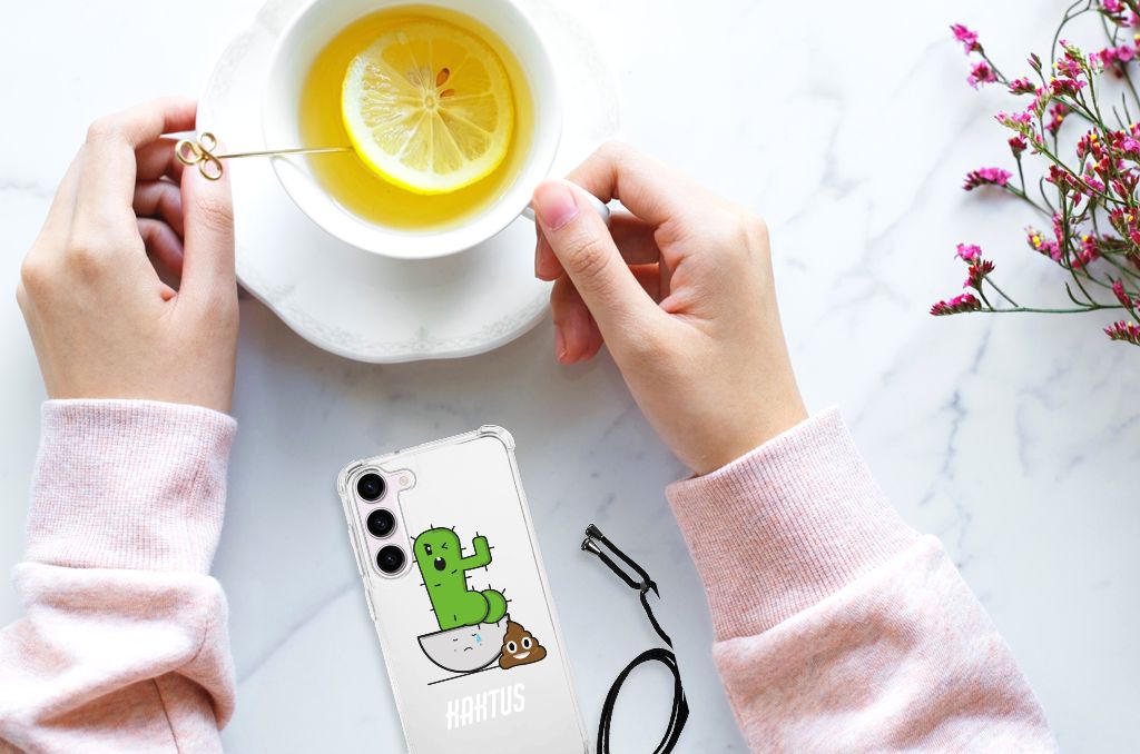 Samsung Galaxy S23 Stevig Bumper Hoesje Cactus Poo B2C Telecom