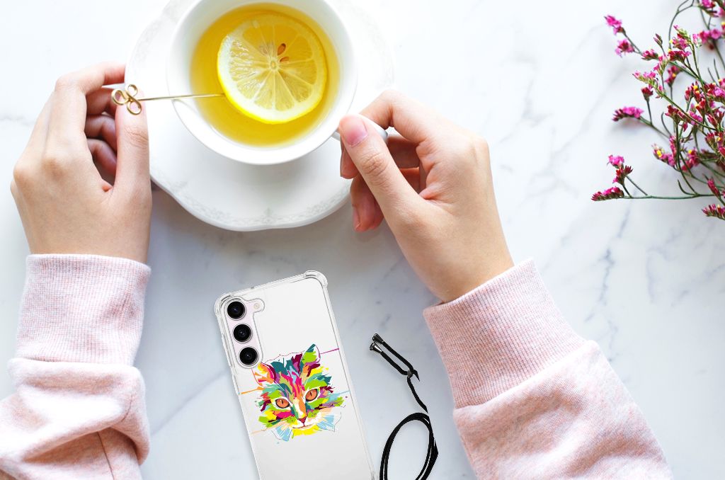 Samsung Galaxy S23 Stevig Bumper Hoesje Cat Color B2C Telecom