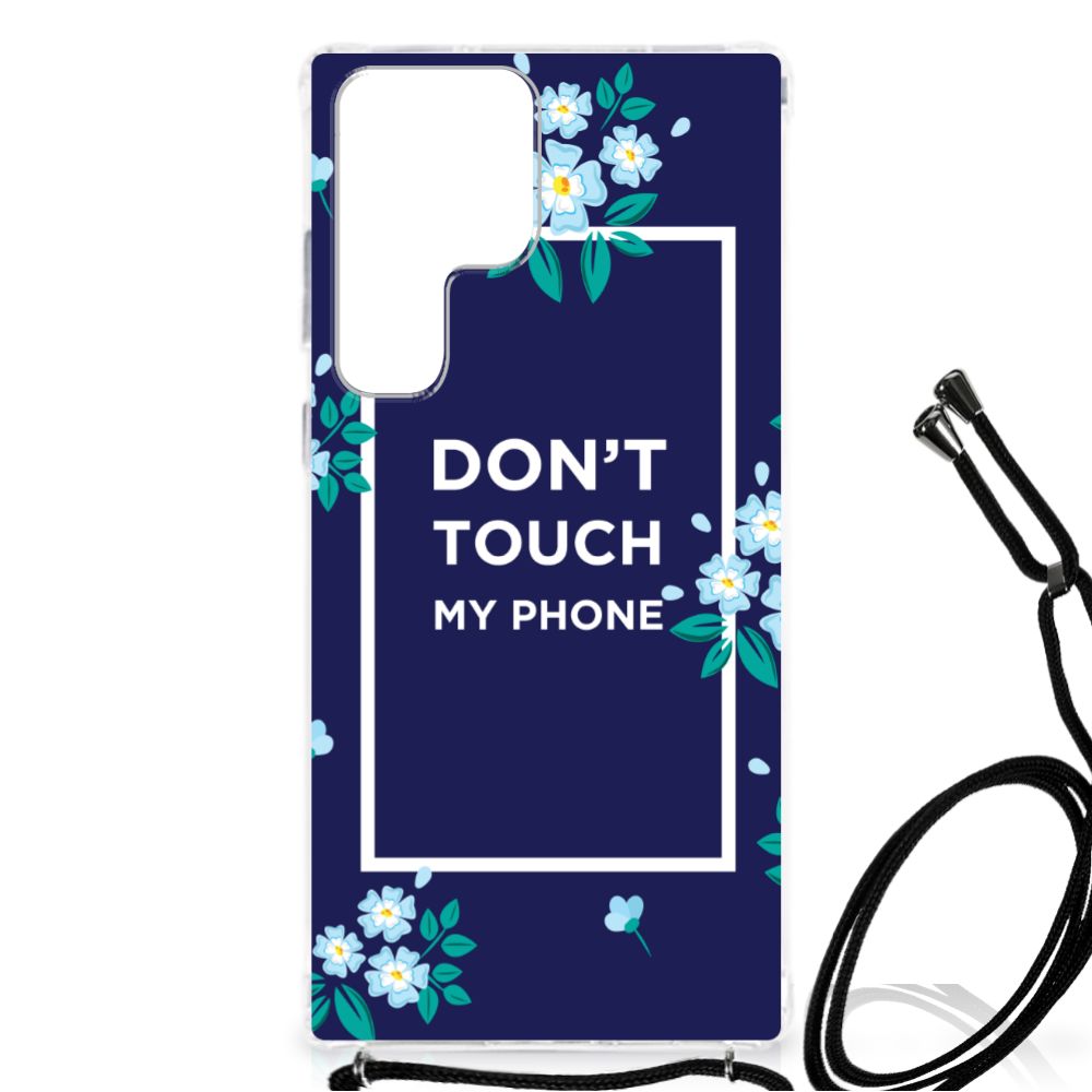 Samsung Galaxy S23 Ultra Anti Shock Case Flowers Blue DTMP B2C Telecom