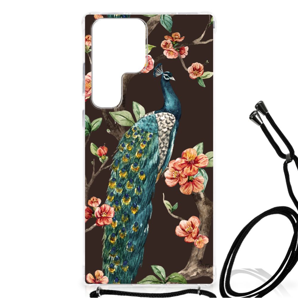 Samsung Galaxy S23 Ultra Case Anti-shock Pauw met Bloemen B2C Telecom