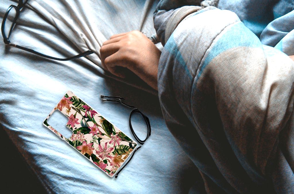 Samsung Galaxy S23 Ultra Case Flowers hoesje bloemen ontwerp liggend