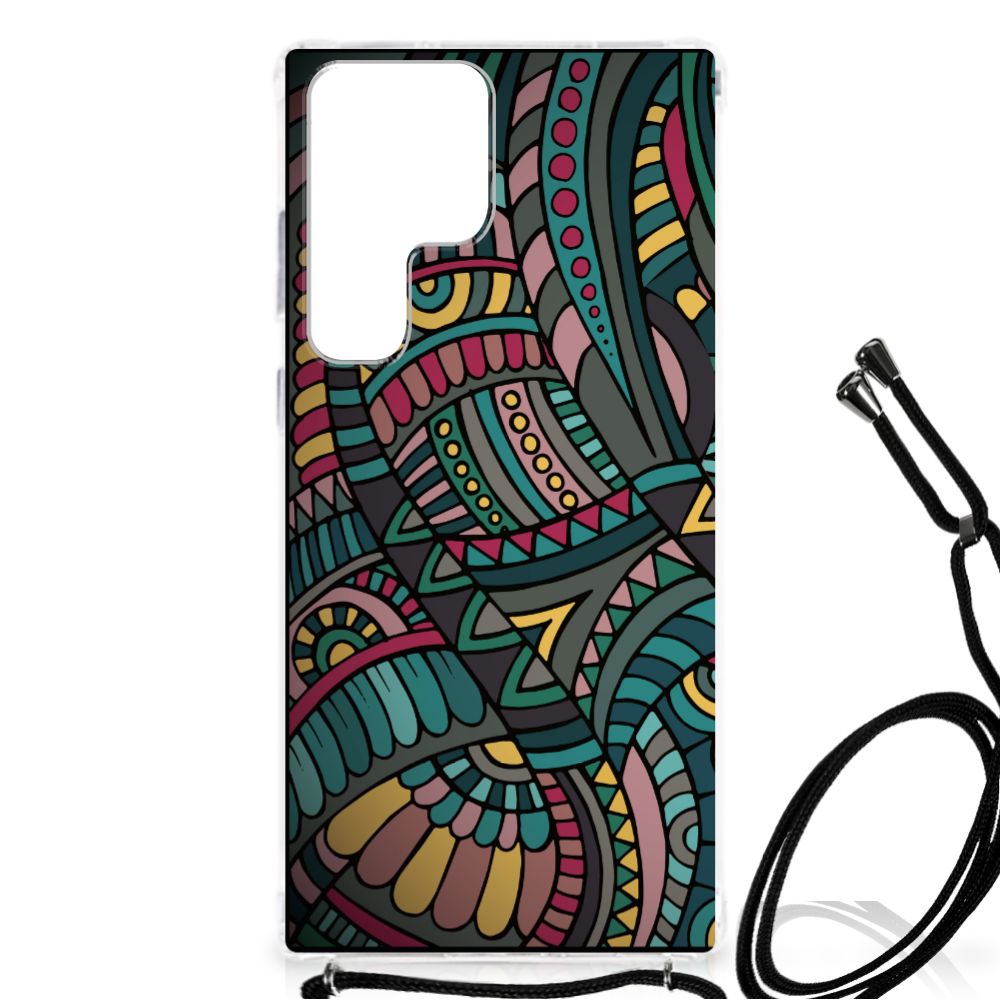 Samsung Galaxy S23 Ultra Doorzichtige Silicone Hoesje Aztec B2C Telecom