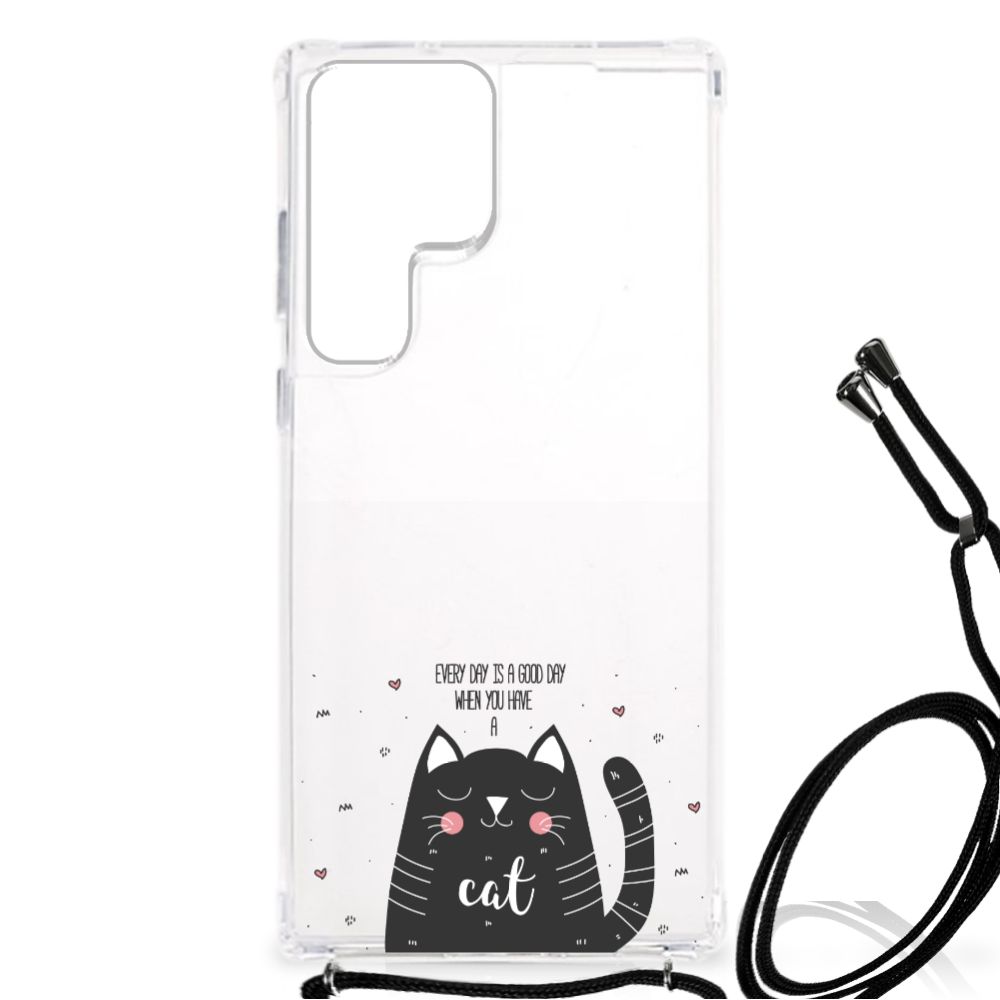 Samsung Galaxy S23 Ultra Stevig Bumper Hoesje Cat Good Day B2C Telecom