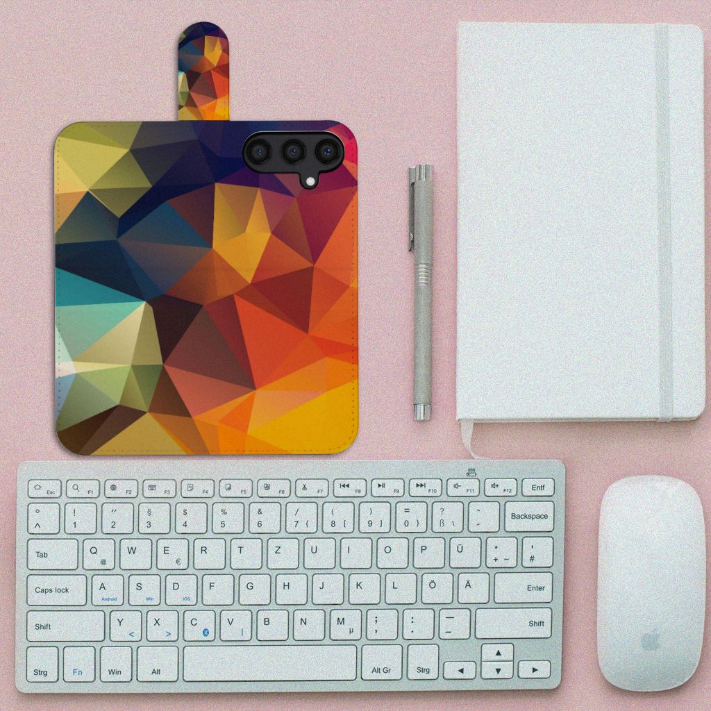 Samsung Galaxy S24 Book Case Polygon Color design asymmetrisch kleurrijk