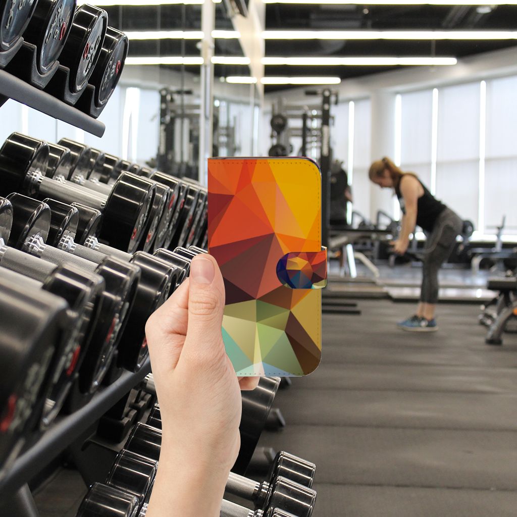 Samsung Galaxy S24 Book Case Polygon Color hand houder gym interieur