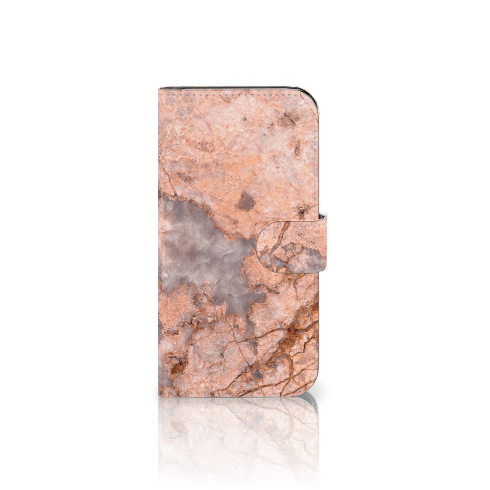 Samsung Galaxy S24 Bookcase Marmer Oranje met uniek marmerdesign voor bescherming en uitstraling. 🎁