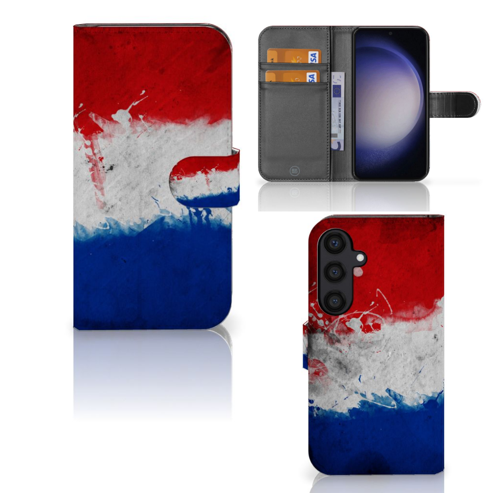 Samsung Galaxy S24 Bookstyle Case Nederland boekstijl Nederlandse vlag voorzijde binnenzijde