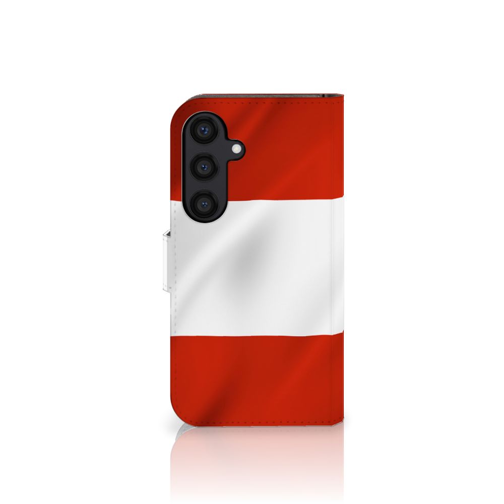 Samsung Galaxy S24 Bookstyle Case Oostenrijk vlag design aanzicht