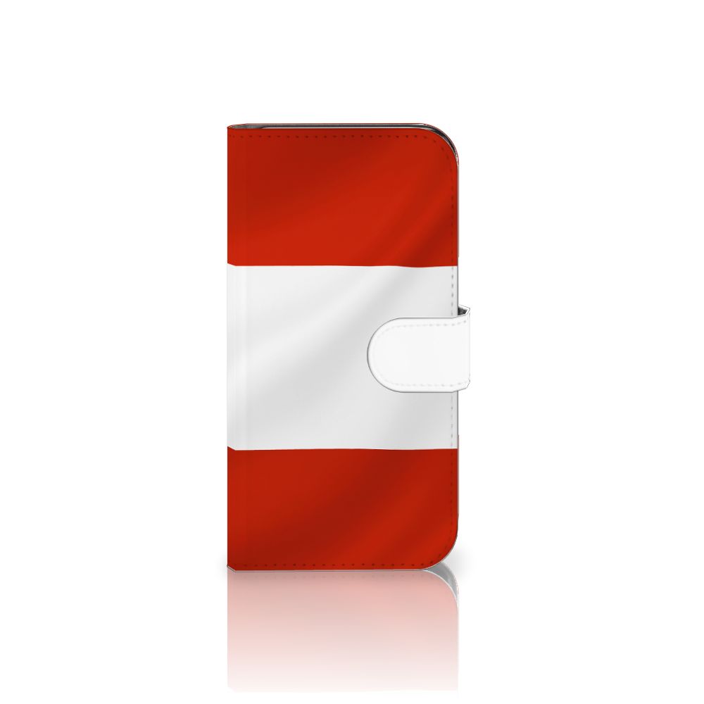 Samsung Galaxy S24 Bookstyle Case Oostenrijk bookstyle met vlag ontwerp voorkant