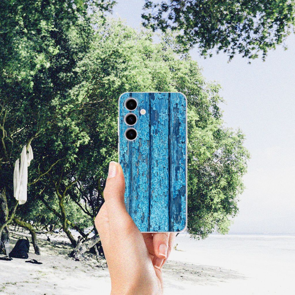 Samsung Galaxy S24 Bumper Hoesje Wood Blue B2C Telecom