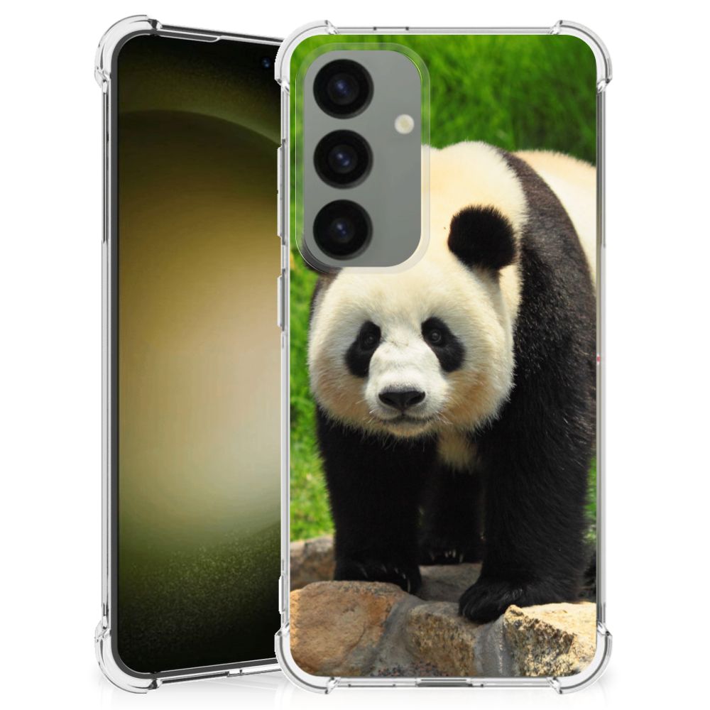 Samsung Galaxy S24 Case Anti-shock Panda smartphonehoesje panda design voorzijde
