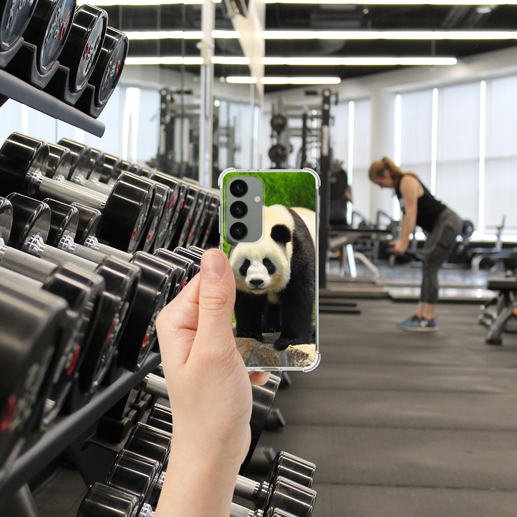 Samsung Galaxy S24 Case Anti-shock Panda panda design achterkant