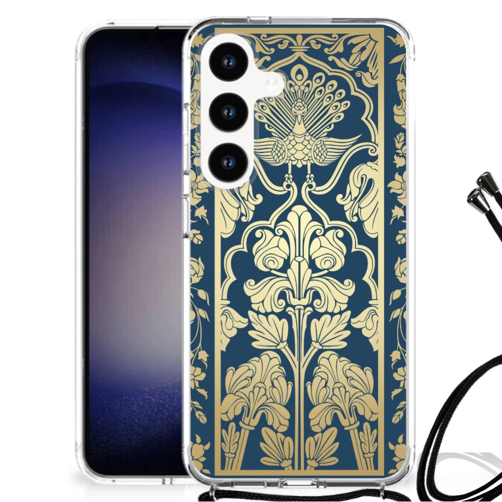 Samsung Galaxy S24 Case Beige Flowers achterzijde design bloemen
