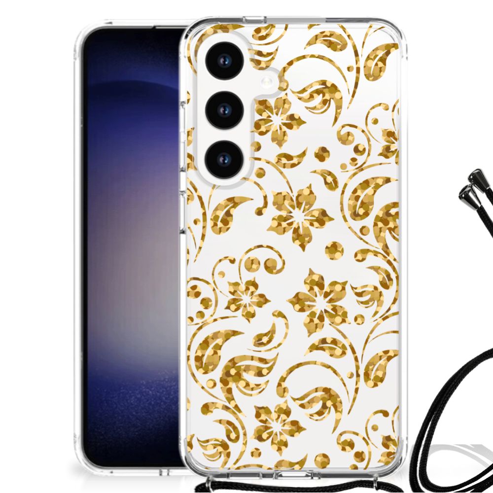 Samsung Galaxy S24 Case Gouden Bloemen B2C Telecom