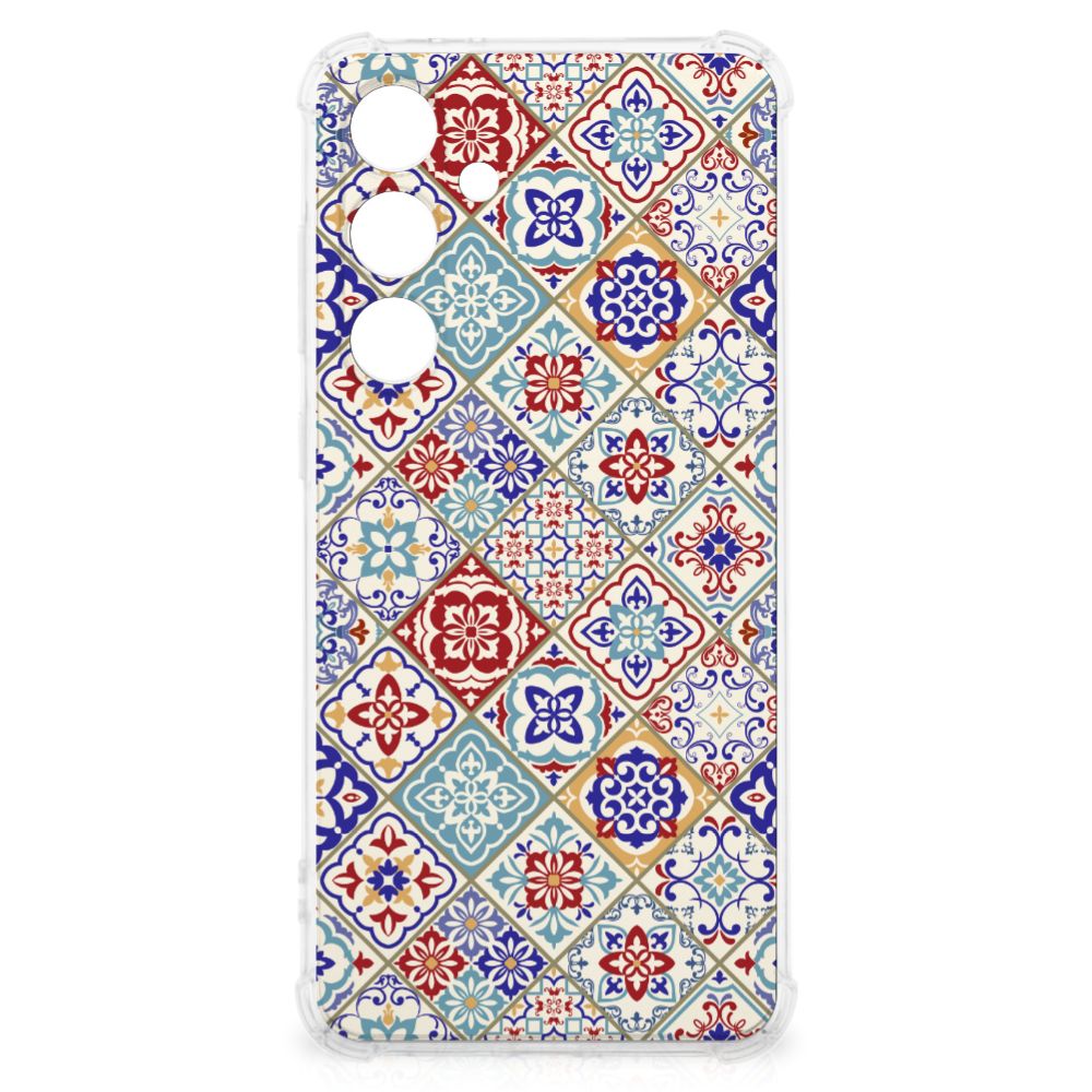 Samsung Galaxy S24 FE Anti-Shock Hoesje Tiles Color achterkant ontwerp