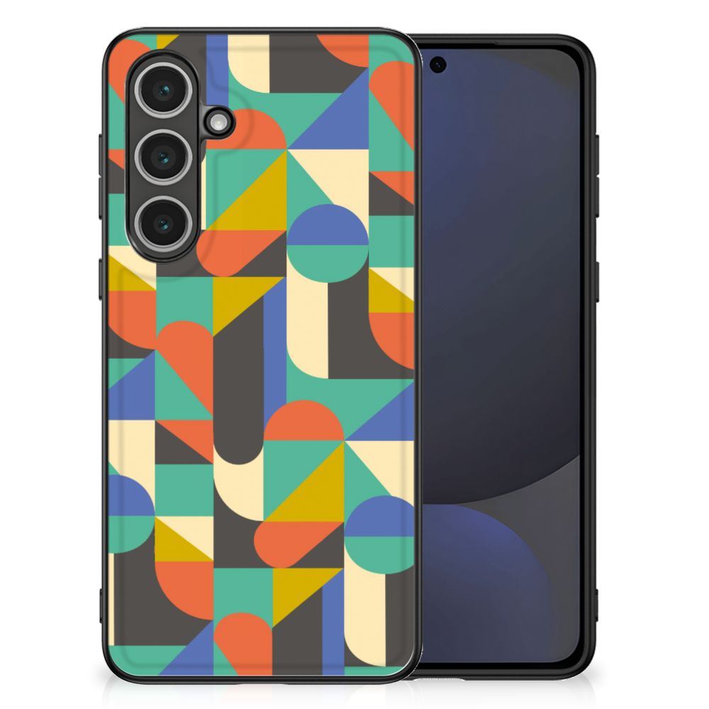 Samsung Galaxy S24 FE Back Case Funky Retro patroon kleurrijk design voorzijde