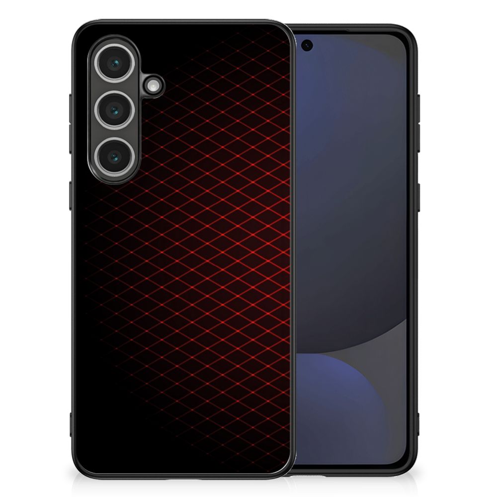 Samsung Galaxy S24 FE Back Case Geruit Rood back cover geruit rood ontwerp