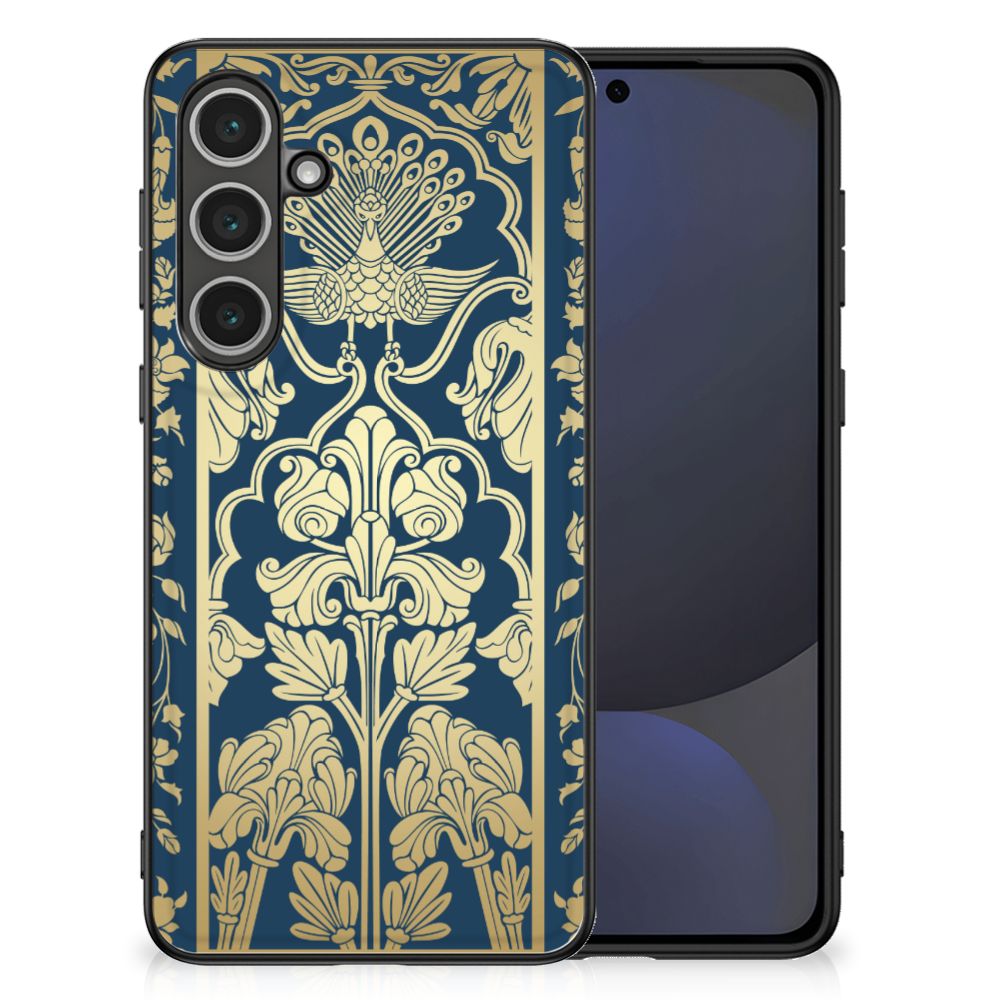 Samsung Galaxy S24 FE Bloemen Hoesje Beige Flowers design bloemenprint achterkant