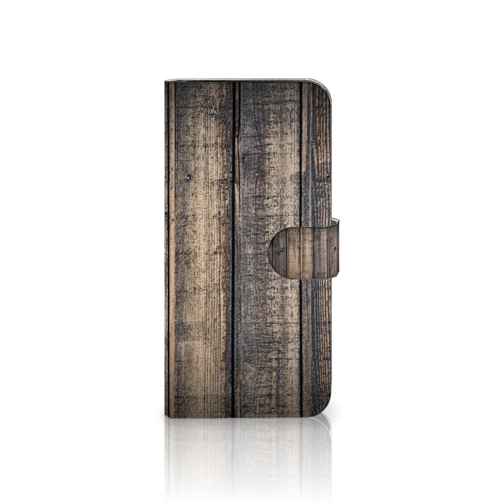 Samsung Galaxy S24 FE Book Style Case Steigerhout bookstyle case hout design voorkant
