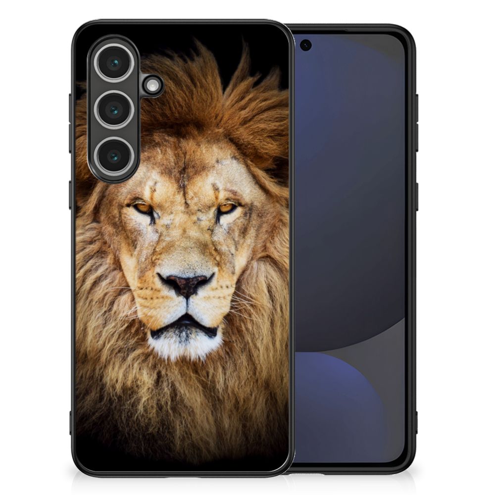 Samsung Galaxy S24 FE Dierenprint Telefoonhoesje Leeuw dierenprint leeuw voorkant