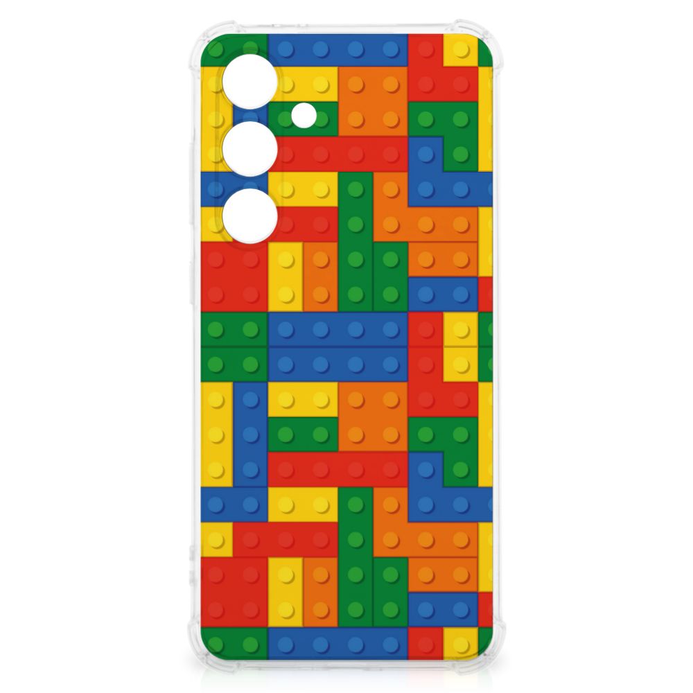 Samsung Galaxy S24 FE Doorzichtige Silicone Hoesje Blokken achterkant