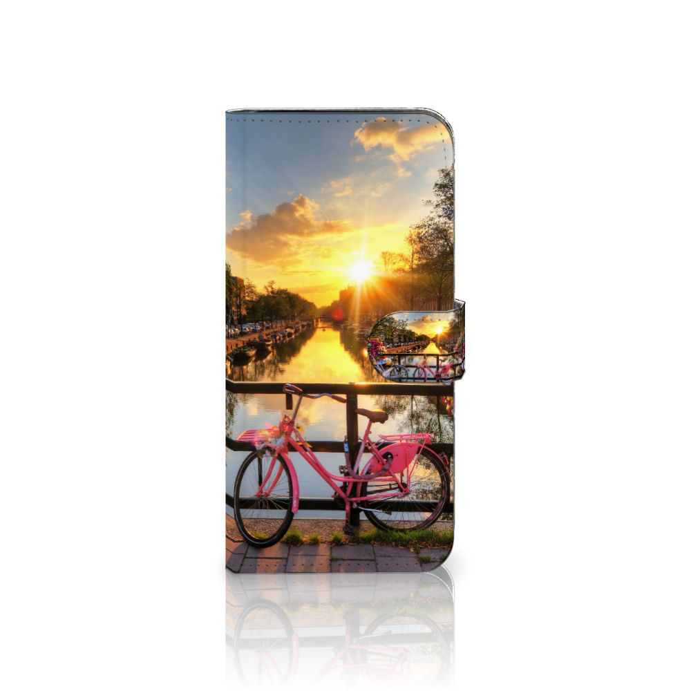 Samsung Galaxy S24 FE Flip Cover Amsterdamse Grachten fietsen Amsterdamse grachten zonsondergang