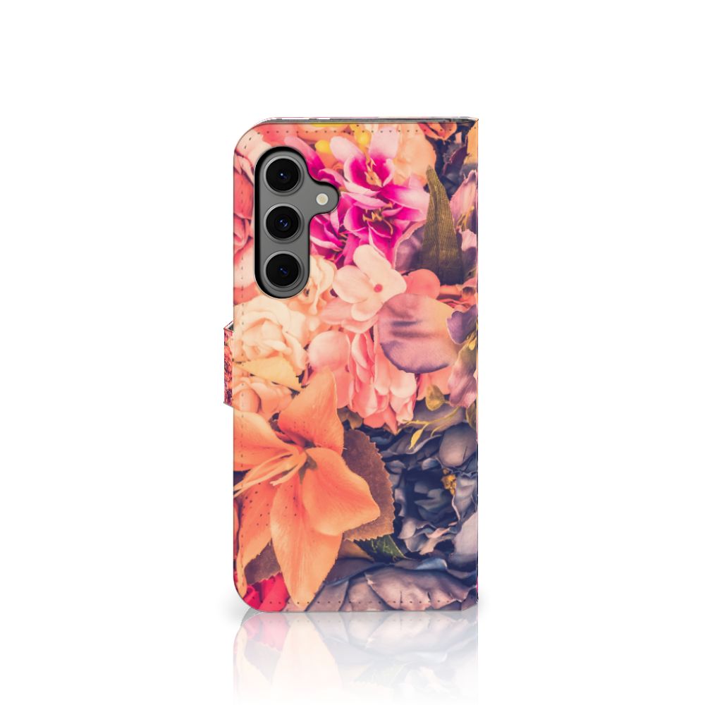 Samsung Galaxy S24 FE Hoesje Bosje Bloemen boekhoesje bloemen design aanzicht