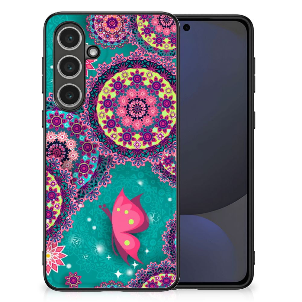 Samsung Galaxy S24 FE Leuk Telefoonhoesje Cirkels en Vlinders back cover cirkels vlinders voorkant