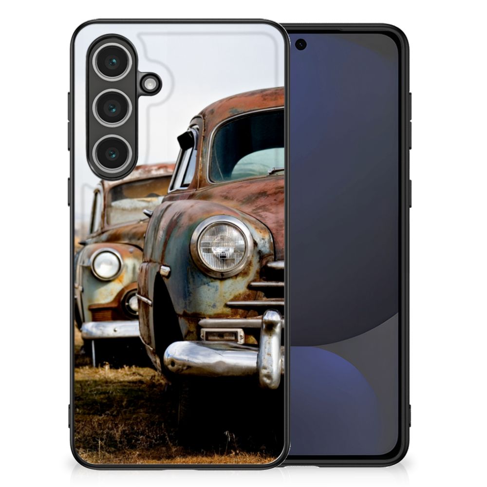 Samsung Galaxy S24 FE Silicone Back Case Vintage Auto auto vintage voorkant