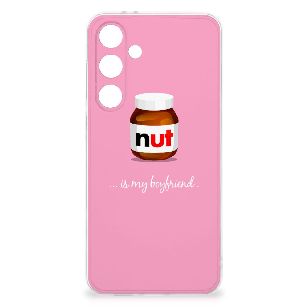 Samsung Galaxy S24 FE Siliconen Case Nut Boyfriend roze ontwerp achterkant illustratie