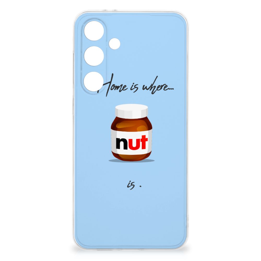 Samsung Galaxy S24 FE Siliconen Case Nut Home design blauw aanzicht